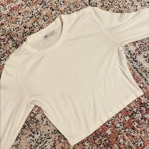 Zara Off White Long Sleeve Top